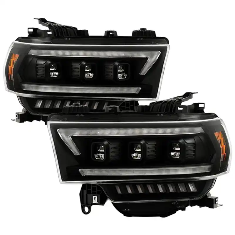 Budget Spyder 19-22 Dodge Ram 2500/3500 (Halogen Model Only) Proj. Headlights (PRO-YD-DR19HDHALAP-SEQ-BK)