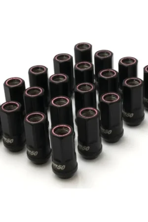 Wheel Mate Muteki HR50 Open End Lug Nuts - Black w/ Red Ring 14x1.50 Weekend Sale