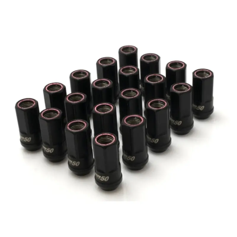 Wheel Mate Muteki HR50 Open End Lug Nuts - Black w/ Red Ring 14x1.50 Weekend Sale