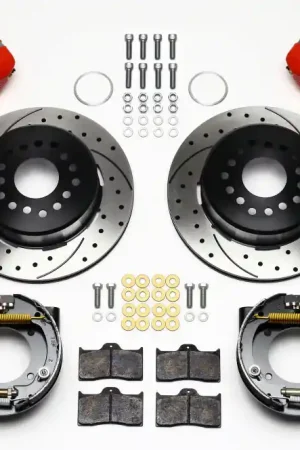Wilwood Forged Dynalite P/S Park Brake Kit Drill-Red Impala 59-64 / Corvette 57-62 In Demand