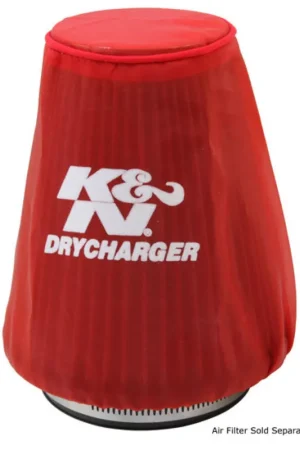 Worldwide Shipping K&N Red Drycharger 5.25in x 3in Round Tapered Air Filter Wrap
