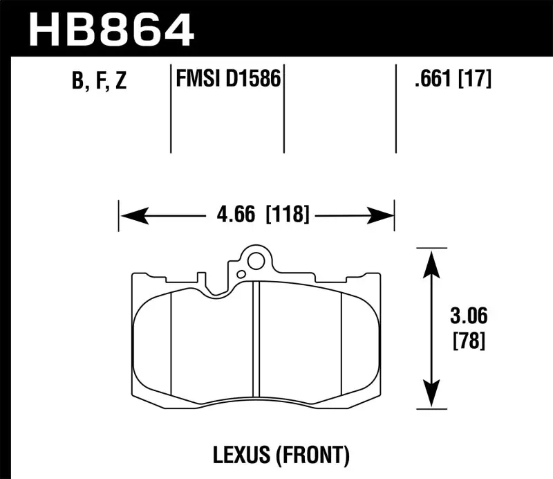Exclusive Hawk 13-17 Lexus GS350/GS350 F Sport / 12-17 Lexus IS350 HPS Street Front Brake Pads