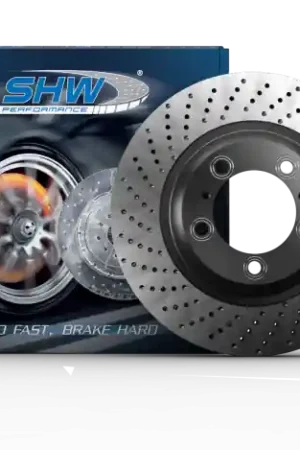 SHW 17-19 Porsche 911 Carrera 3.0L w/o Ceramics Left Front Cross-Drilled MB Brake Rotor (9P1615301A) Next Day Delivery