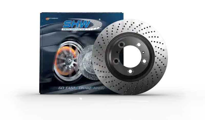 SHW 17-19 Porsche 911 Carrera 3.0L w/o Ceramics Left Front Cross-Drilled MB Brake Rotor (9P1615301A) Next Day Delivery