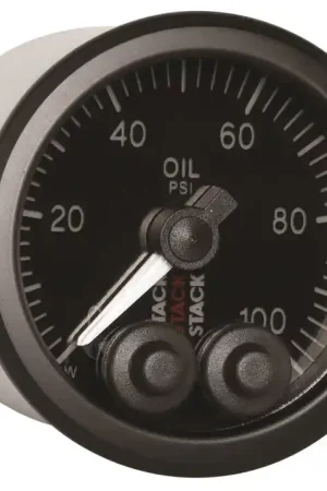 Worldwide Shipping Autometer Stack Instruments Pro Control 52mm 0-100 PSI Oil Pressure Gauge - Black (1/8in NPTF Male)