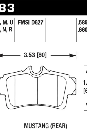Direct From Factory Hawk 01 Ford Mustang Bullitt / 94, 96-99, 01, 03-04 Cobra / 03-04 Mach 1 DTC-60 Race Rear Brake Pads