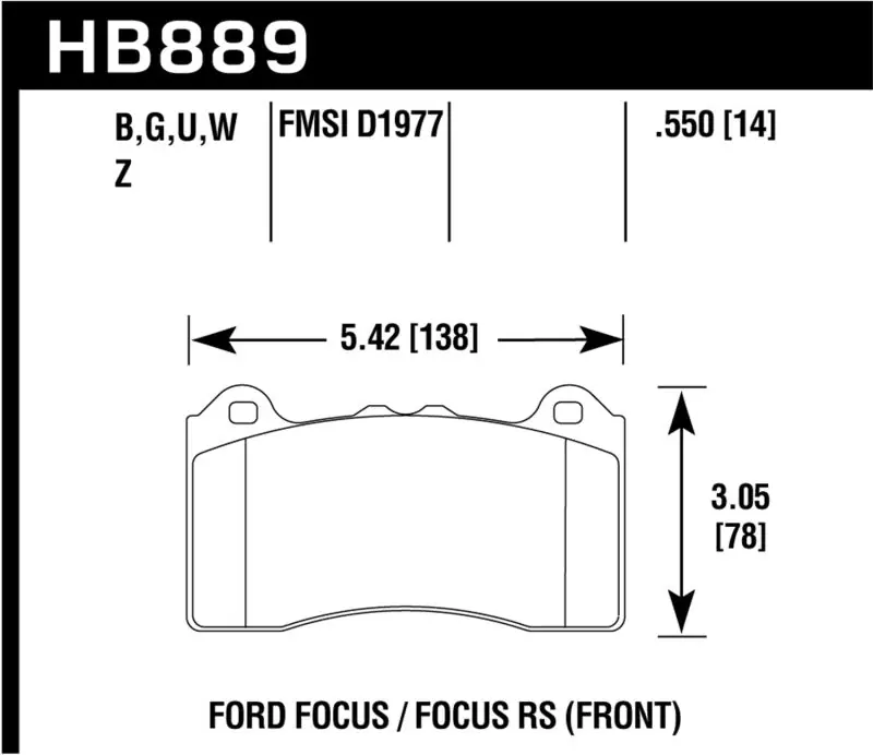 Hawk 2017 Ford Focus DTC-60 Race Front Brake Pads Same Day Shipping