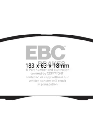 Buy Online EBC 2016+ Chrysler Pacifica (Ru) 3.6L Extra Duty Front Brake Pads