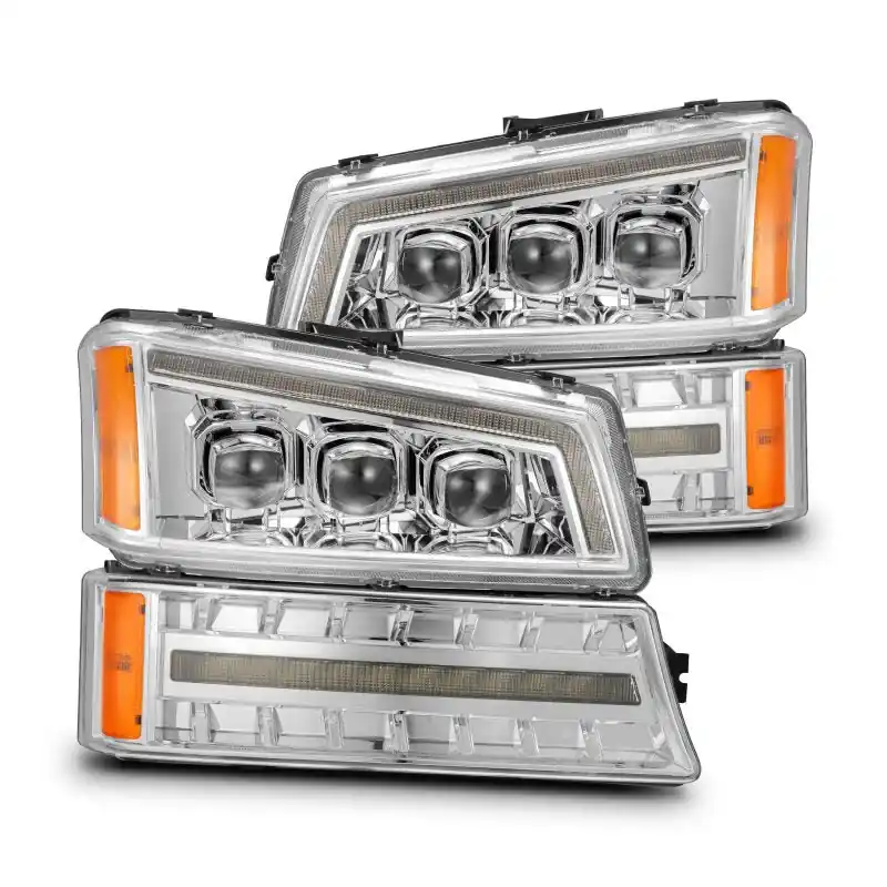 AlphaRex 03-06 Chevy Silverado 1500/2500HD/3500HD/Avalanche Chrome NOVA LED Proj Headlights Secure Checkout