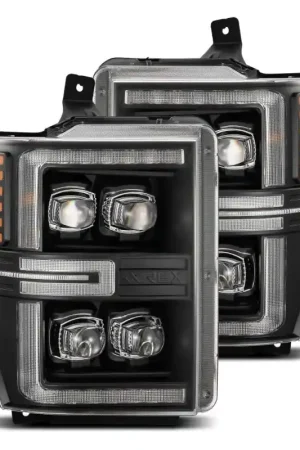 Low Price AlphaRex 08-10 Ford F250-550 NOVA-Series LED Projector Headlights Black w/Activ Light/Seq Signal