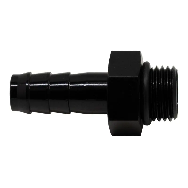 DeatschWerks 6AN ORB Male to 3/8in Male Triple Barb Fitting (Incl O-Ring) - Anodized Matte Black Get Yours