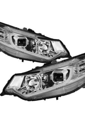 xTune 09-14 Acura TSX Projector Headlights - Light Bar DRL - Chrome (PRO-JH-ATSX09-LB-C) Free Delivery
