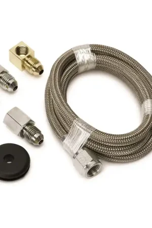 Autometer #4 Braided SS Line (-4AN) 3ft 1/8in NPT Fittings Luxury