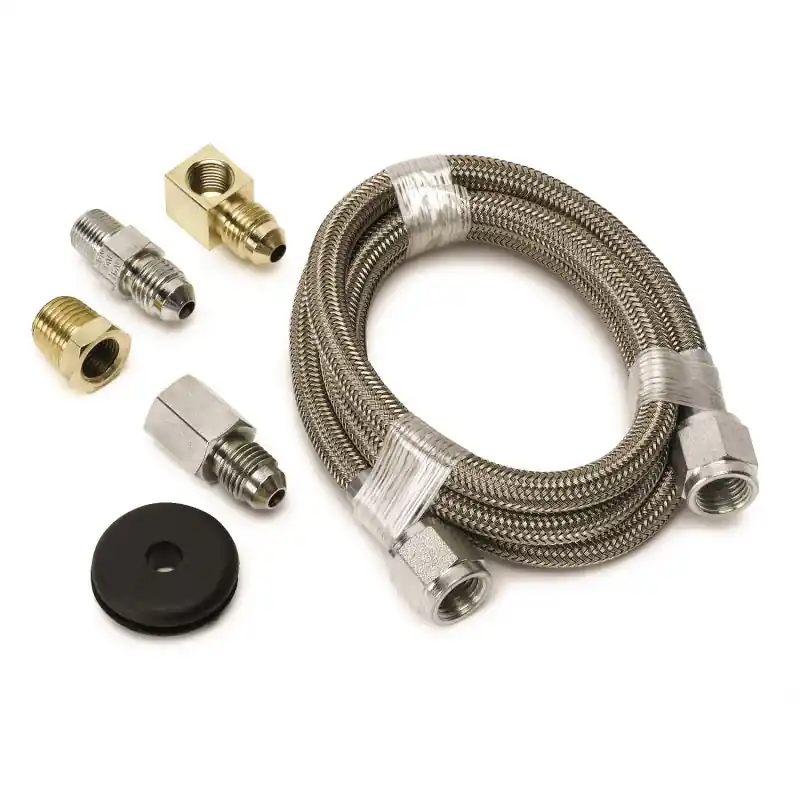 Autometer #4 Braided SS Line (-4AN) 3ft 1/8in NPT Fittings Luxury