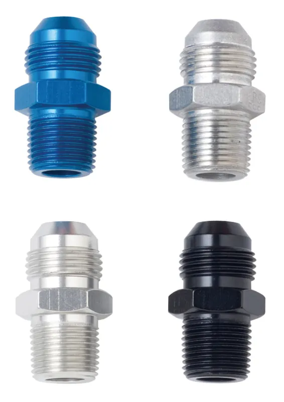 Fragola -8AN x 1/2 NPT Straight Adapter - Black Certified
