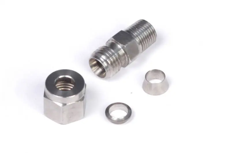 Exclusive Haltech 1/4in Stainless Compression 1/8in NPT Thread Fitting Kit w/Nut & Ferrule