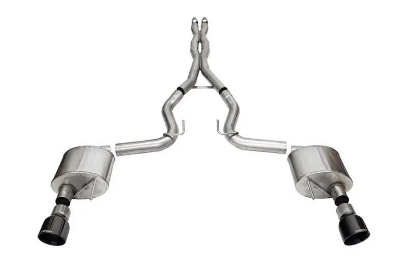 Corsa 24+ Ford Mustang GT Xtreme Cat-Back Ex. Sys. 3.0in Dual Rear Exit w/4.5in Black PVD Pro Tips Money Back Guarantee