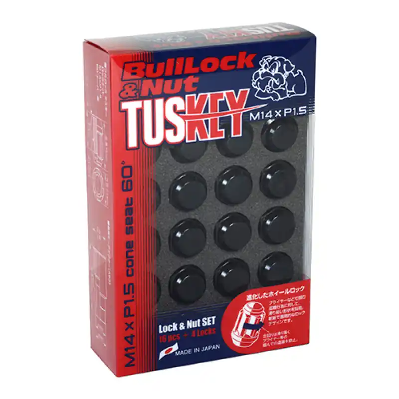 Project Kics 16 LUGS + 4 LOCKS Tuskey Black Bullock And Nut Set - 14X1.50 Buy Direct