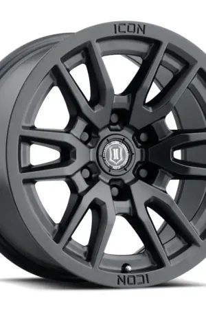 Don’t Miss Out ICON Vector 6 17x8.5 6x5.5 25mm Offset 5.75in BS 95.1mm Bore Satin Black Wheel