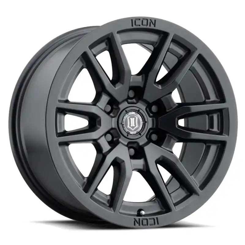 Don’t Miss Out ICON Vector 6 17x8.5 6x5.5 25mm Offset 5.75in BS 95.1mm Bore Satin Black Wheel