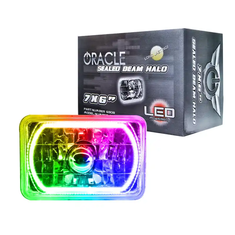 Oracle Pre-Installed Lights 7x6 IN. Sealed Beam - ColorSHIFT Halo Next Day Delivery