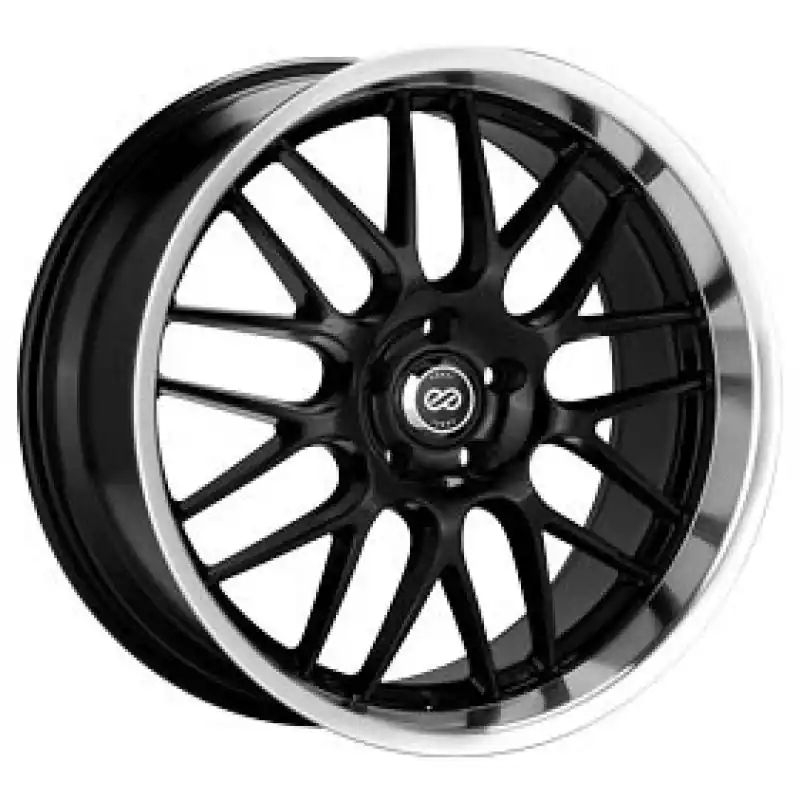 Enkei Lusso 18x8 45mm Offset 5x112 Bolt Pattern 72.6 Bore Black w/ Machined Lip Wheel Best Price