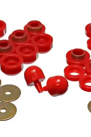 Energy Suspension 97-06 Jeep Wrangler YJ & TJ Red Body(cab) Mount Set Fast Shipping