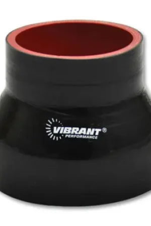 Vibrant Silicone Reducer Coupler 4.50in ID x 3.00in ID x 3.00in Long - Black Direct From Factory