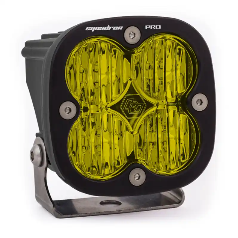 Final Sale Baja Designs Squadron Pro Black Wide Cornering Pattern LED Light Pod - Amber