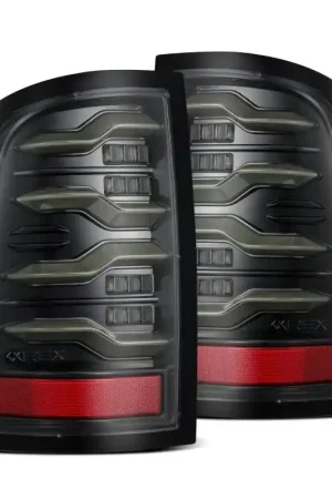 Original AlphaRex 09-18 Dodge Ram Luxx-Series LED Tail Lights Alpha-Black w/ Activation Light & Seq. Signal