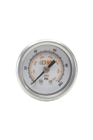 Popular DeatschWerks 0-100 PSI 1/8in NPT Mechanical Fuel Pressure Gauge 1.5in Diameter Black Housing
