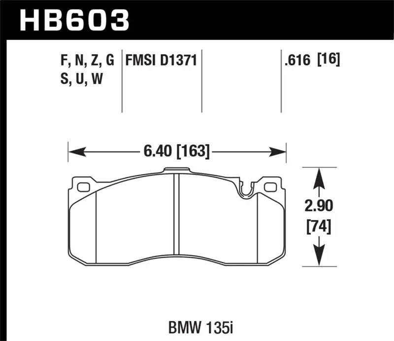Worldwide Shipping Hawk BMW 135i HT-10 Race Front Brake Pads