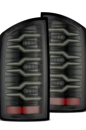 Premium AlphaRex 07-08 Dodge Ram1500/07-09 Dodge Ram 2500+3500 Luxx-Series LED Tail Lights(Pair) Alpha Black
