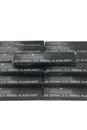 New Arrival 25-Pack 3-Mode Rechargeable LED 350-Lumen Mechanics Pencil Flashlight with 4x Zoom Projector Lens Race Sport Lighting