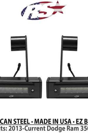 2013-Current Dodge Ram 3500 Hitch Bar Reverse 7in LED Flood Lighting Heavy Duty Bolt-On Street Series Kit and Dual End Light Cap Fan Favorite
