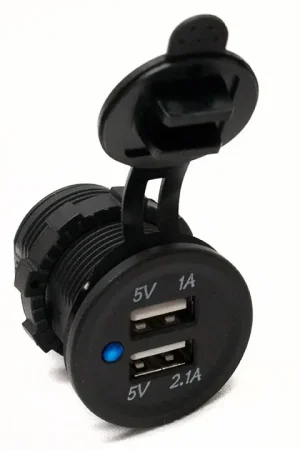 Socket sized Dual Port USB 3.1Amp with Blue LED Next Day Delivery