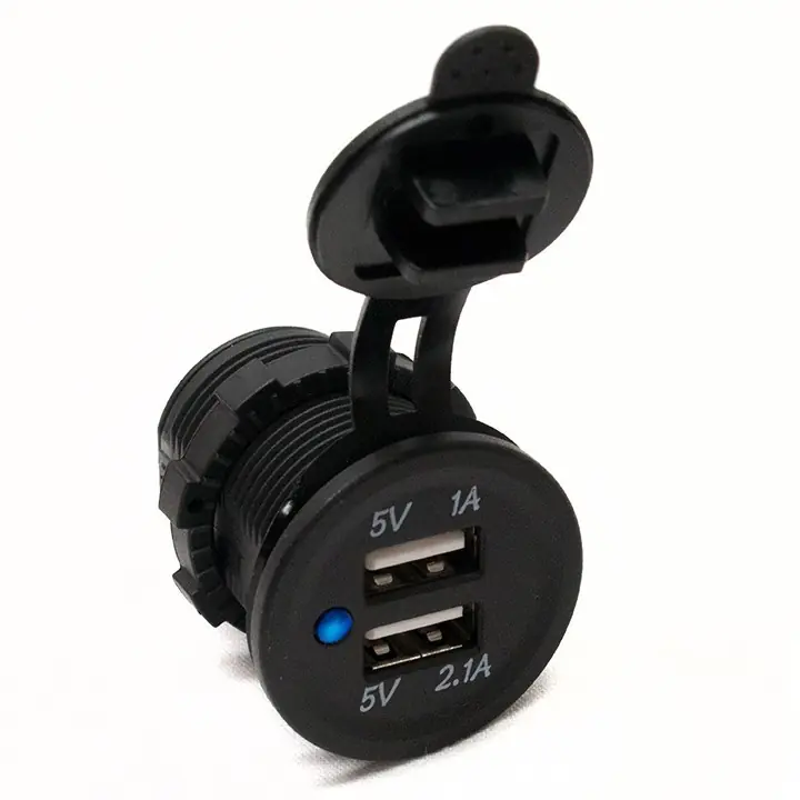 Socket sized Dual Port USB 3.1Amp with Blue LED Next Day Delivery