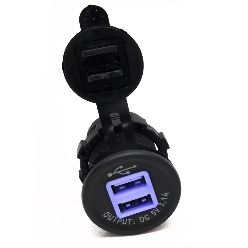 2 Port USB Socket 3.1A Input: DC12V/24V Output: DC5V 3.1A totally 4led inside Best Choice