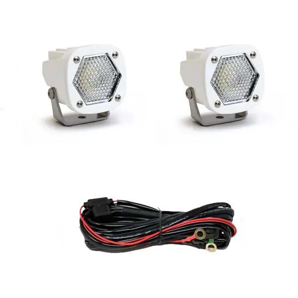 Budget Baja Designs 387806WT S1 White LED Auxiliary Light Pod Pair