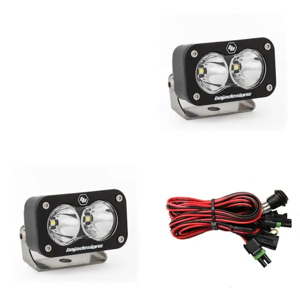 Brand New Baja Designs 547801 S2 Sport Black LED Auxiliary Light Pod Pair