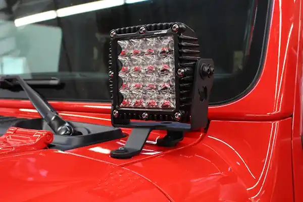 Last Chance Go Rhino 730066T XE Windshield Cowl Light Mounts for Jeep JL/JT - Fits 6x6 Single Q4 Series