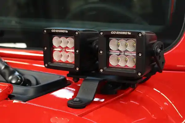 Instant Buy Go Rhino 730230T XE Windshield Cowl Light Mounts for Jeep JL/JT - Fits Dual 3x3 Cubes