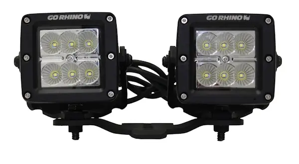 Free Shipping Go Rhino 731030T XE Hood Hinge Light Mounts for Jeep JL/JT - Fits two 3x3 Cubes