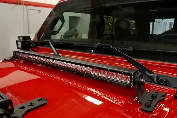 Go Rhino 731300T XE Hood Hinge Light Mount for Jeep JL/JT - Fits 30" Single Row LED Bar Certified