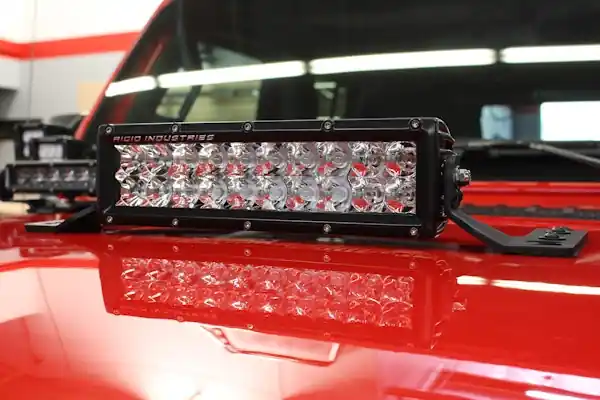 Secure Checkout Go Rhino 732100T XE Center Hood Light Mount for Jeep JL/JT - Fits 10" Double Row LED Bar