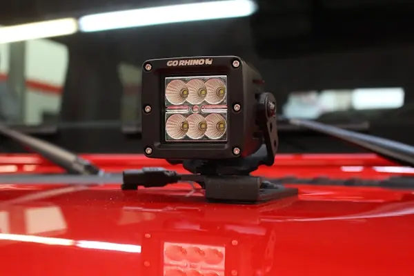 Go Rhino 732230T XE Center Hood Light Mounts for Jeep JL/JT - Fits Single 3x3 LED Cube Original