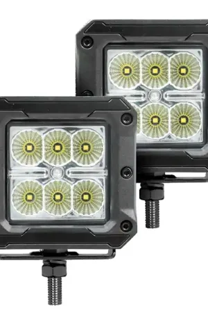 Genuine Go Rhino 751803023FCS Bright Series - 3x3 Cube LED Flood Lights, Pair