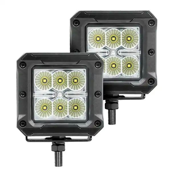 Genuine Go Rhino 751803023FCS Bright Series - 3x3 Cube LED Flood Lights, Pair