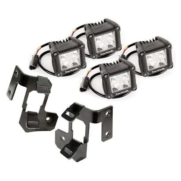 Bargain Rugged Ridge 11232.18 A-Pillar Light Mount Kit, Black, Dual Cube