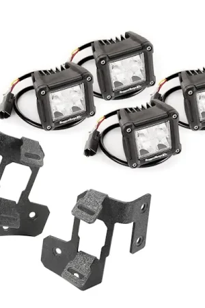 Must Have Rugged Ridge 11232.19 A-Pillar Light Mount Kit; Text; Dual Cube; 07-17 Jeep Wrangler JK